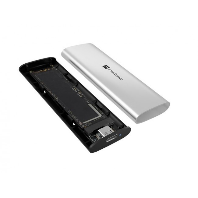 NATEC RHINO M.2 NVME LITE EXTERNAL SSD ENCLOSURE USB-C 3.2 GEN 2 ARCTIC SILVER