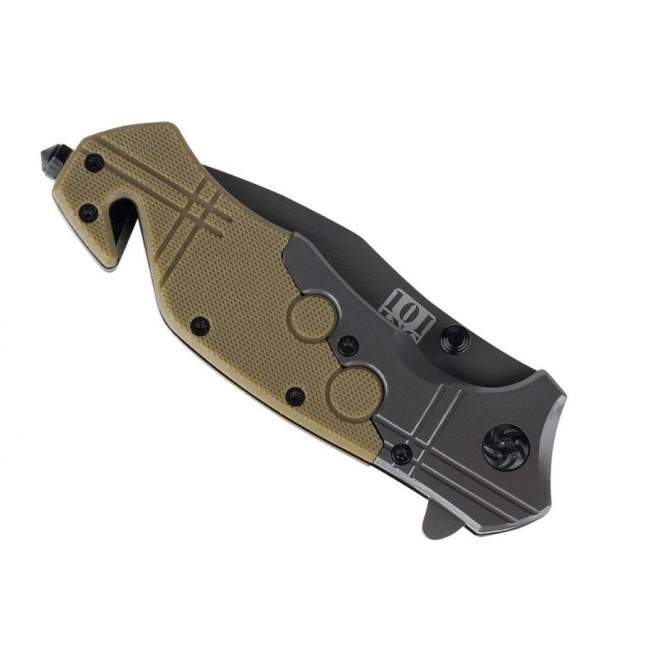 Commander Rescue 101 INC Knife, Black/Tan
