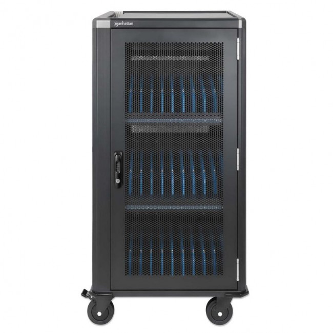 Manhattan Laptop Charging Cabinet Trolley/Cart via USB-C 65W 16