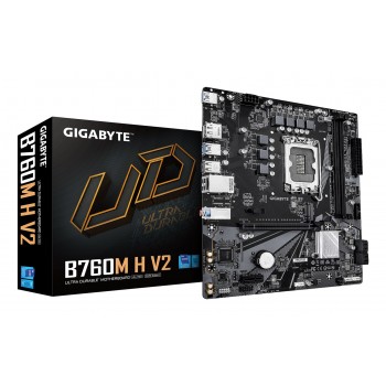 GIGABYTE B760M H V2 Motherboard - Supports Intel Core 14th Gen CPUs, 5+1+1 Phases Digital VRM, up to 8000MHz DDR5 (O.C.), 1xPCIe 4.0 M.2, 1GbE LAN, USB 3.2 Gen1