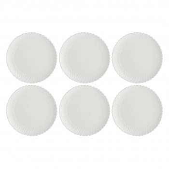 Set of 6 Momenti Cake Plates - White, 18 cm