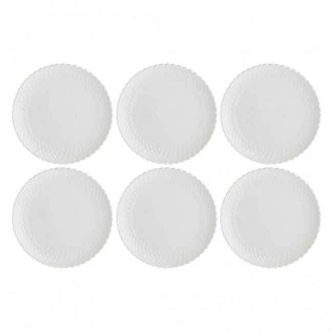 Set of 6 Momenti Cake Plates - White, 18 cm Set of 6 Momenti Cake Plates - White, 18 cm