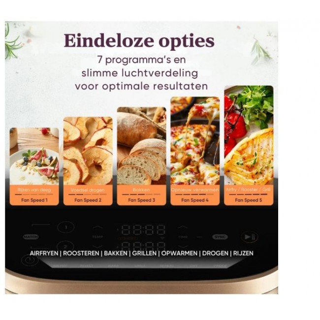 Cosori CAF-DC121 Double 10.8 L Stand-alone Hot air fryer Black Cosori CAF-DC121 Double 10.8 L Stand-alone Hot air fryer Black