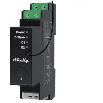 Shelly Wave Pro 2PM LR two-channel Z-Wave DIN rail controller