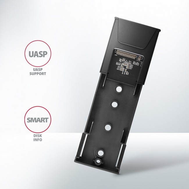 Axagon EEM2-GTS2 External USB-C 10Gbps metal box for M.2 NVMe & SATA SSD disks. Screwless