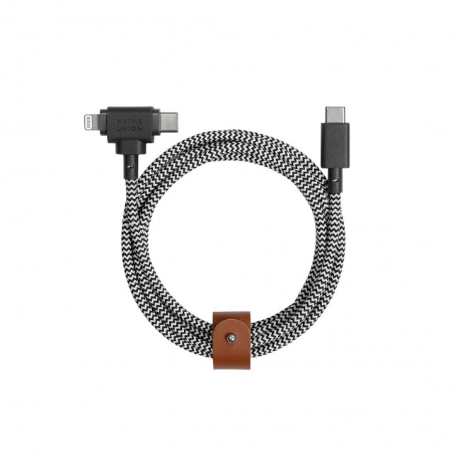 Native Union Belt Cable Duo USB cable 1.5 m USB C USB C/Lightning Black, White