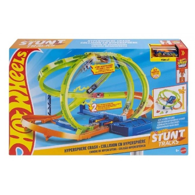 Hot Wheels Stunt Tracks Hypersphere Crash with 1 Die-Cast Car in 1:64 Scale Hot Wheels Stunt Tracks Hypersphere Crash with 1 Die-Cast Car in 1:64 Scale