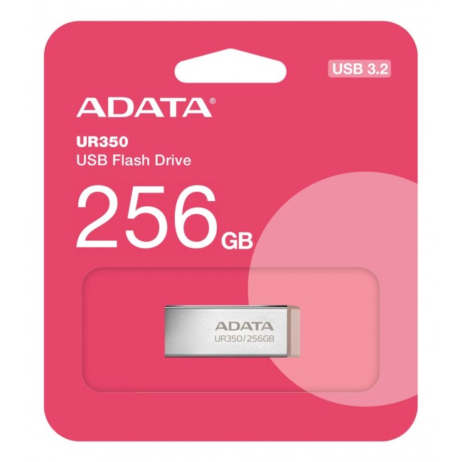 ADATA UR350 USB flash drive 256 GB USB Type-A 3.2 Gen 1 (3.1 Gen 1) Brown, Stainless steel
