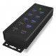 ICY BOX IB-HUB1703-QC3 USB 3.2 Gen 1 (3.1 Gen 1) Type-B 5000 Mbit/s Black