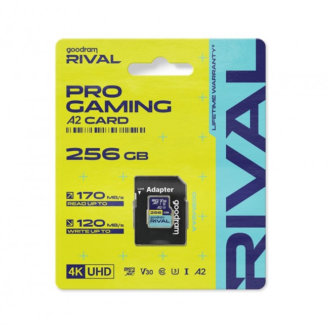 GOODRAM RIVAL M2AA 256 GB MicroSDXC V30 A2 UHS-I U3 + adapter (GGSM2AA-2560R12)