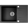 PYRAMIS LEFKADA sink (68x44) 1B 1D black + Flessi Black Edition tap - 070 260 611F