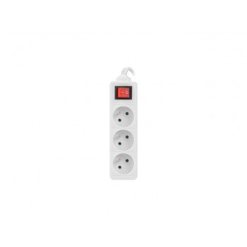 LANBERG POWER STRIP 3M WHITE, 3X 230V PL, WITH SWITCH