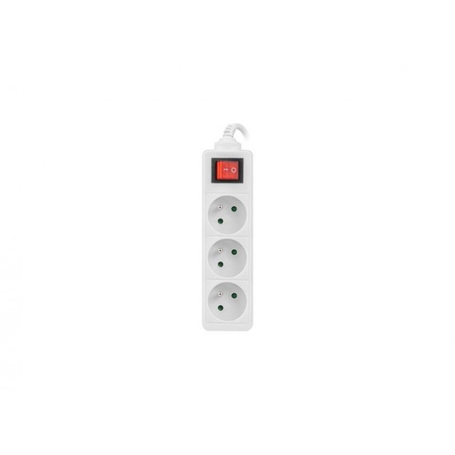 LANBERG POWER STRIP 3M WHITE, 3X 230V PL, WITH SWITCH LANBERG POWER STRIP 3M WHITE, 3X 230V PL, WITH SWITCH