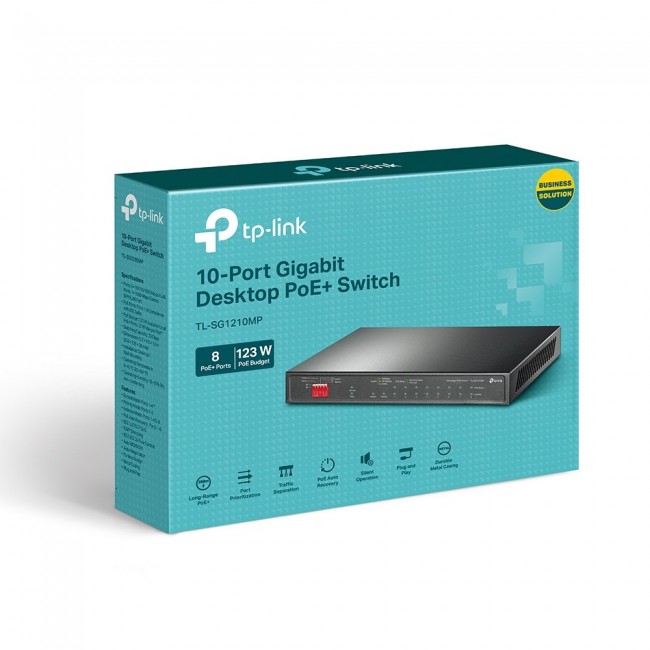 TP-Link TL-SG1210MP network switch Unmanaged Gigabit Ethernet (10/100/1000) Power over Ethernet (PoE) Black TP-Link TL-SG1210MP network switch Unmanaged Gigabit Ethernet (10/100/1000) Power over Ethernet (PoE) Black