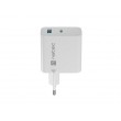 NATEC RIBERA GAN CHARGER 1x USB-A + 1x USB-C 65W WHITE