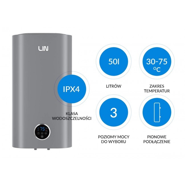 LIN LIFVD1SMGY 50L grey SMART electric water heater