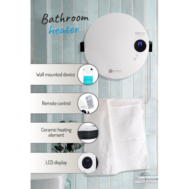 Camry | CR 7747 | Bathroom heater | 2000 W | Number of power levels 2 | White | IPX 2