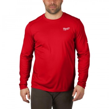 MILWAUKEE LONG SLEEVE WORK T-SHIRT LIGHT - RED WWLSRD-S