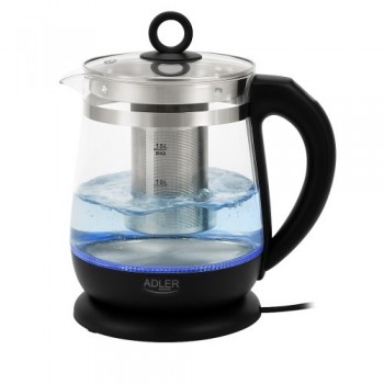 Czajnik szklany 1,5 L z zaparzaczem i regulacją temperatury | 1,5 L | LED | 60 100 C | Adler Adler