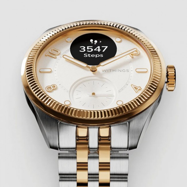 Withings ScanWatch Nova OLED 39 mm Hybrid Gold, Stainless steel GPS (satellite)