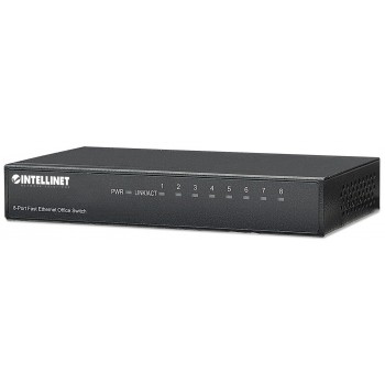 Intellinet 8-Port Fast Ethernet Office Switch, Desktop Size, Metal, IEEE 802.3az (Energy Efficient Ethernet), Box