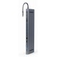 Gembird A-CM-COMBO9-01 USB Type-C 9-in-1 multi-port adapter (USB hub + HDMI + VGA + PD + card reader + LAN + 3.5 mm audio), space grey Gembird A-CM-COMBO9-01 USB Type-C 9-in-1 multi-port adapter (USB hub + HDMI + VGA + PD + card reader + LAN + 3.5 mm audio), space grey