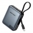 Vention 10000mAh 35W - power bank with USB-C cable (grey) Vention 10000mAh 35W - power bank with USB-C cable (grey)
