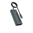 ICY BOX IB-HUB1457-C31 USB 3.2 Gen 1 (3.1 Gen 1) Type-C 10000 Mbit/s Blue, Grey ICY BOX IB-HUB1457-C31 USB 3.2 Gen 1 (3.1 Gen 1) Type-C 10000 Mbit/s Blue, Grey