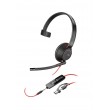 HP Poly Blackwire 5210 Monaural USB-C Headset +3.5mm Plug +USB-C/A Adapter