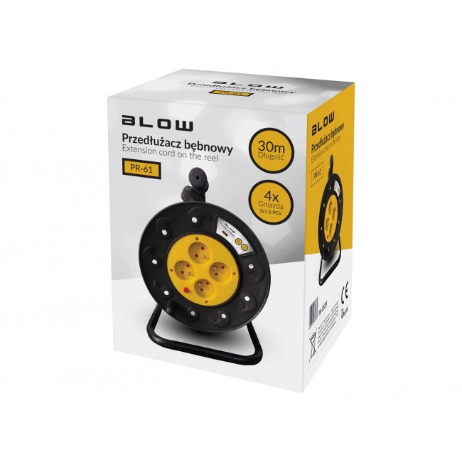 PR-61 extension cord 4-sockets with grounding 30m PVC drum 3x1.5mm