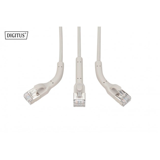 Digitus CAT 6A F-FTP bendable patch cord, copper, 0.5 m, gray, 10 pieces