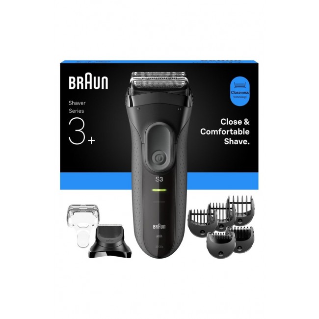 Braun 3000BT Foil shaver Trimmer Black, Grey
