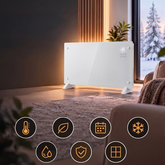 Extralink SMART GLASS PANEL HEATER, WHITE, 2000W, WIFI, LPL-23A-WH