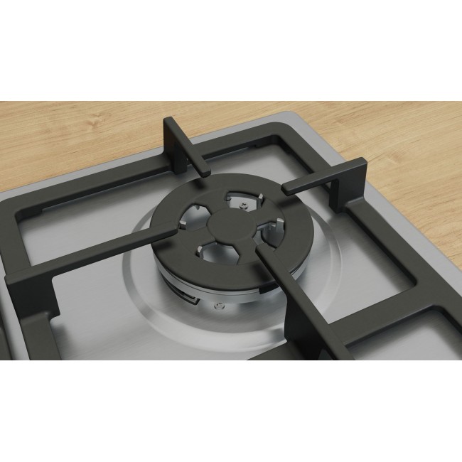 Bosch Serie 4 PGH6B5K90 hob Stainless steel Built-in 58 cm Gas 4 zone(s) Bosch Serie 4 PGH6B5K90 hob Stainless steel Built-in 58 cm Gas 4 zone(s)