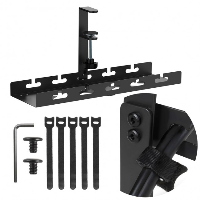 Maclean under-desk cable organizer, max load 5kg, black, MC-105 B Maclean under-desk cable organizer, max load 5kg, black, MC-105 B