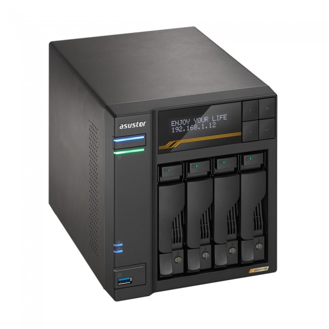 Asustor LOCKERSTOR 4 Gen3 NAS Desktop AMD Ryzen V3C14 16 GB DDR5 ADM Black