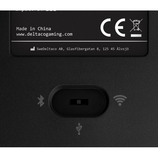 Deltaco Gaming GAM-100-DE keyboard USB + RF Wireless + Bluetooth QWERTZ German Black