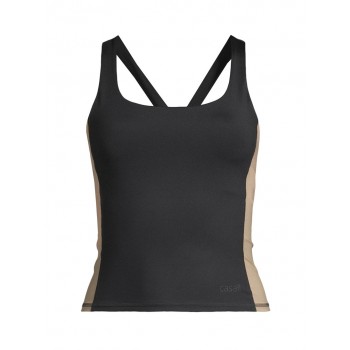 Koszulka damska CASALL Shaped Block Built in Bra Tank kolor czarny - L