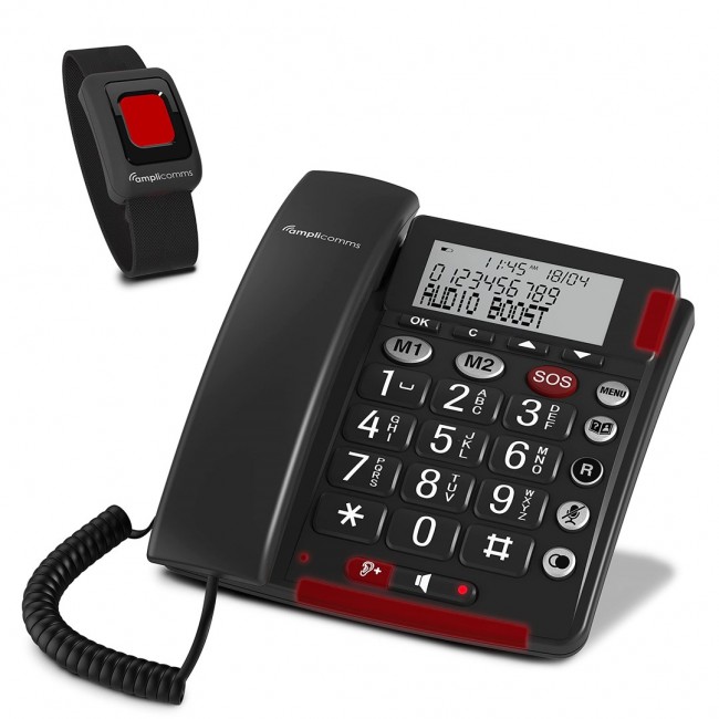 amplicomms BigTel 50 Alarm Plus Analog telephone Caller ID Dark Grey