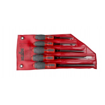 Set of 5 screwdrivers 2 flat and 3 cross-head