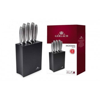 GERLACH. SET OF KNIVES IN A BLOCK OF 5 pcs. MODERN BLACK %%%