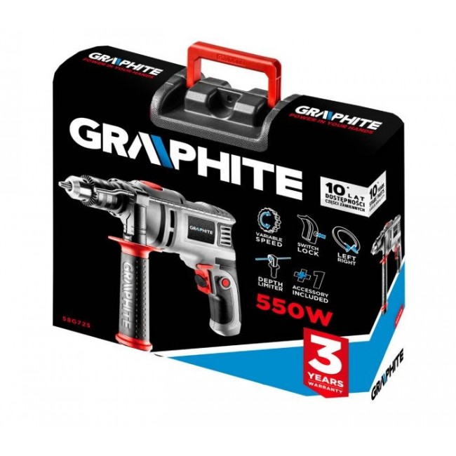Graphite 58G725 drill 3000 RPM Key Grey Graphite 58G725 drill 3000 RPM Key Grey