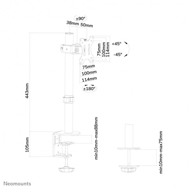 Neomounts FPMA-D510BLACK Monitor arm 10-32