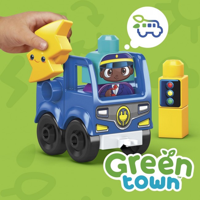 MEGA BLOKS HDX90 GREEN TOWN CHARGE & GO BUS