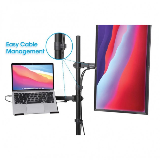 Manhattan TV & Monitor & Laptop Combo Mount, Desk, Full Motion, 1 screen, Screen Sizes: 10-27