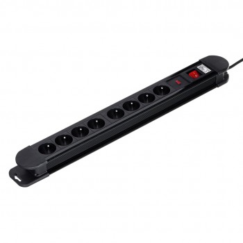 Maclean MCE11 power extension 1.5 m 8 AC outlet(s) Indoor Black