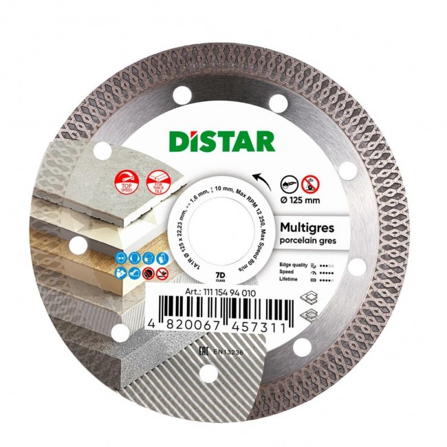 DISTAR MULTIGRES DIAMOND BLADE 125 x 1.4 x 10 x 22.23mm DISTAR MULTIGRES DIAMOND BLADE 125 x 1.4 x 10 x 22.23mm