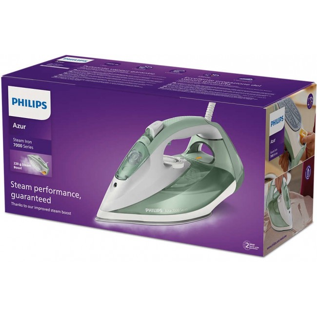 Philips 7000 series DST7012/70 iron Steam iron SteamGlide Plus soleplate 2600 W Green, Grey Philips 7000 series DST7012/70 iron Steam iron SteamGlide Plus soleplate 2600 W Green, Grey
