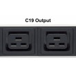 Intellinet Vertical Rackmount 24-Output Power Distribution Unit (PDU), 20 x C13 & 4 x Output C19, Removable Power Cable, Rear C20 Input