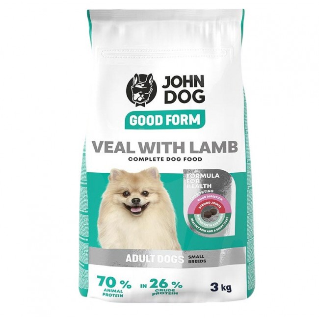 JOHN DOG Good Form Small breeds Veal with lamb - dry dog food - 3kg JOHN DOG Good Form Small breeds Veal with lamb - dry dog food - 3kg